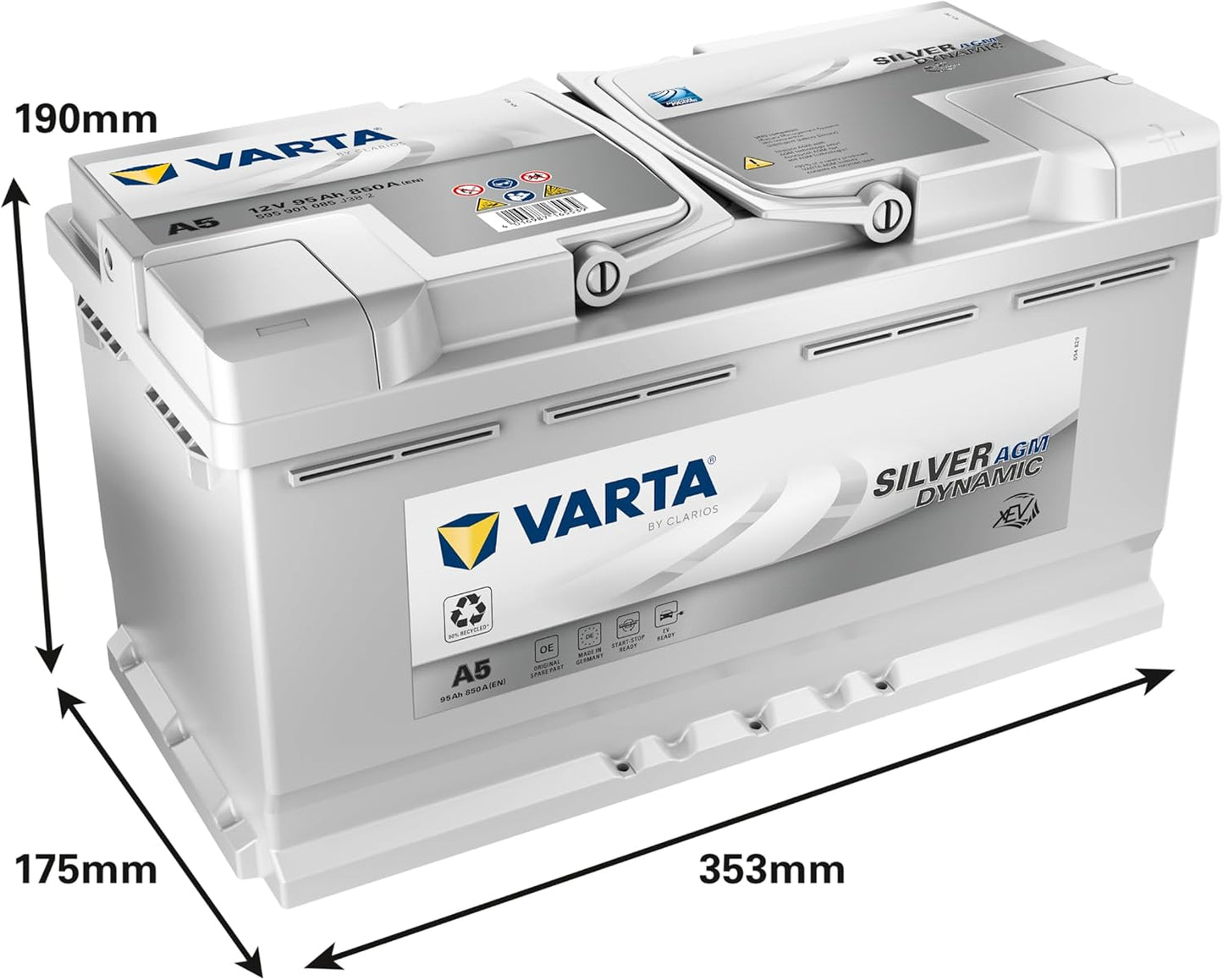 Batteria a5 varta agm xev 95ah