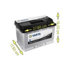 Batteria auto varta black dynamic e9 70ah spunto